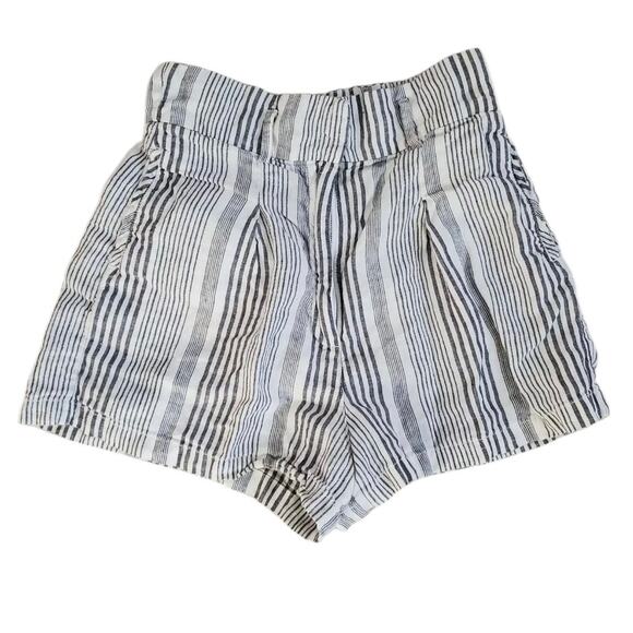 C&C California 100% Linen Striped Shorts - Size 4 - Picture 4 of 13